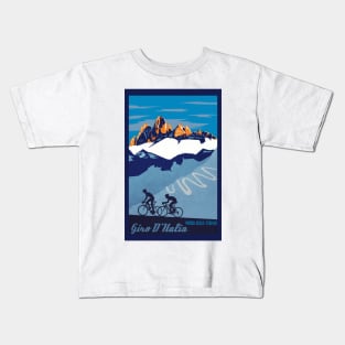 Giro D' Italia Retro  Passo Dello Stelvio Cycling Poster Kids T-Shirt